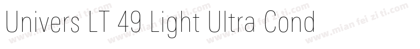 Univers LT 49 Light Ultra Condensed字体转换